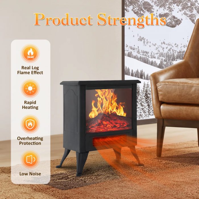 Modern Design Freestanding Household Fireplace Electric Stove Low Noise Fireplace Room Heater