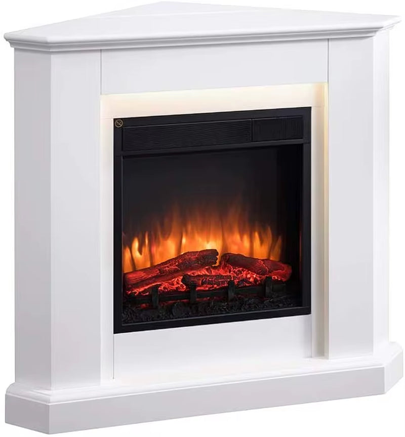 Gorgeous Elegant Modern Style Wood Furnace Core Electric Light Flame Effect Indoor Fireplace